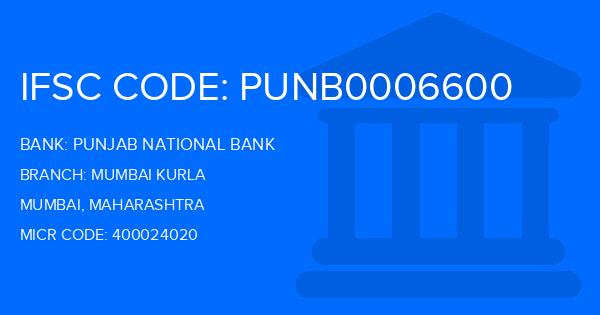 Punjab National Bank (PNB) Mumbai Kurla Branch IFSC Code