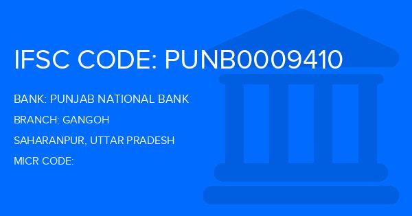 Punjab National Bank (PNB) Gangoh Branch IFSC Code