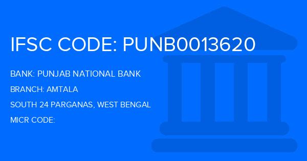 Punjab National Bank (PNB) Amtala Branch IFSC Code