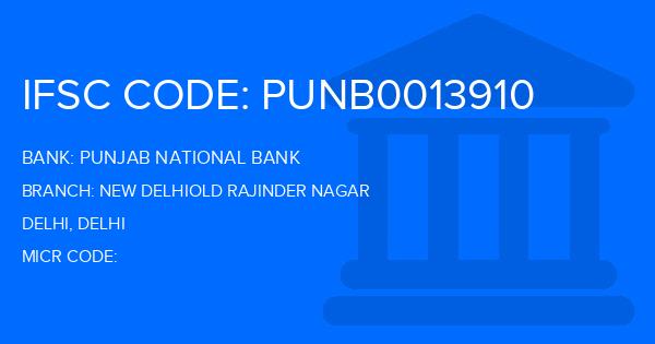 Punjab National Bank (PNB) New Delhiold Rajinder Nagar Branch IFSC Code