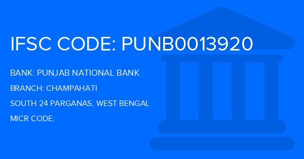Punjab National Bank (PNB) Champahati Branch IFSC Code