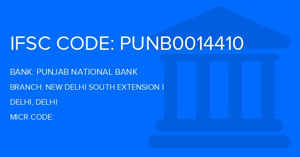 Punjab National Bank (PNB) New Delhi South Extension I Branch IFSC Code
