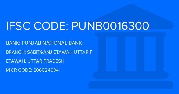 Punjab National Bank (PNB) Sabitganj Etawah Uttar P Branch IFSC Code