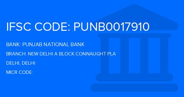 Punjab National Bank (PNB) New Delhi A Block Connaught Pla Branch IFSC Code