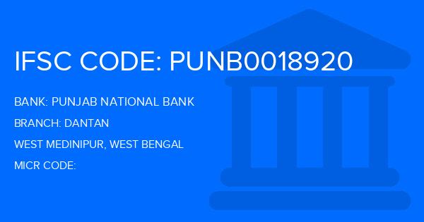 Punjab National Bank (PNB) Dantan Branch IFSC Code