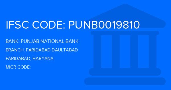 Punjab National Bank (PNB) Faridabad Daultabad Branch IFSC Code