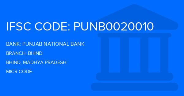 Punjab National Bank (PNB) Bhind Branch IFSC Code
