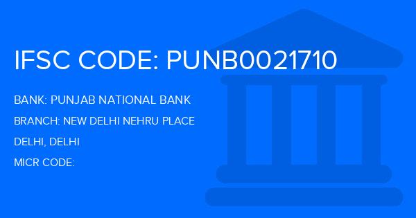 Punjab National Bank (PNB) New Delhi Nehru Place Branch IFSC Code