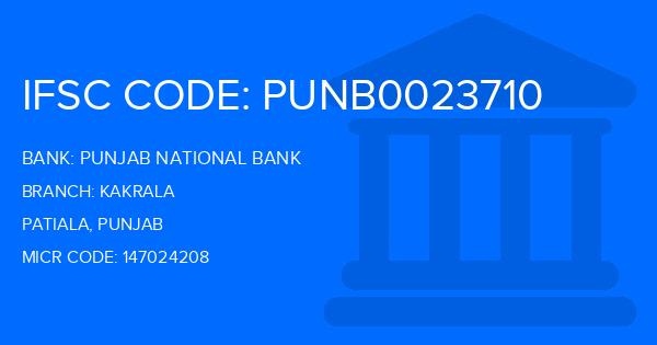 Punjab National Bank (PNB) Kakrala Branch IFSC Code