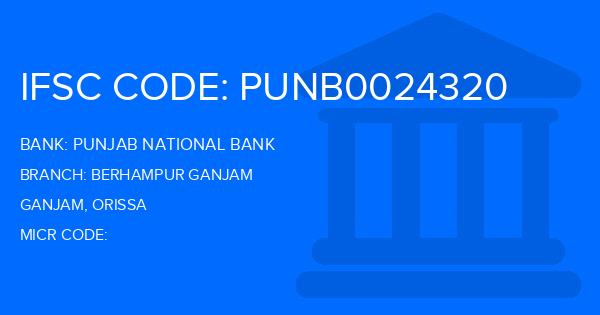 Punjab National Bank (PNB) Berhampur Ganjam Branch IFSC Code