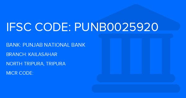 Punjab National Bank (PNB) Kailasahar Branch IFSC Code