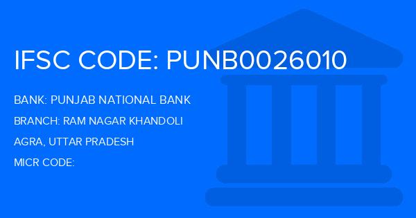 Punjab National Bank (PNB) Ram Nagar Khandoli Branch IFSC Code