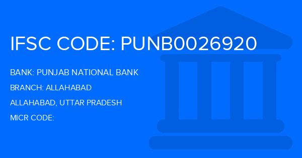 Punjab National Bank (PNB) Allahabad Branch IFSC Code