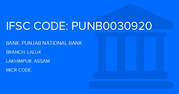 Punjab National Bank (PNB) Laluk Branch IFSC Code