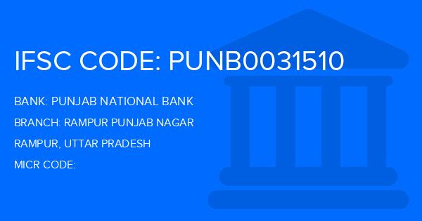 Punjab National Bank (PNB) Rampur Punjab Nagar Branch IFSC Code