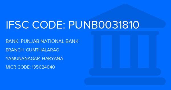 Punjab National Bank (PNB) Gumthalarao Branch IFSC Code