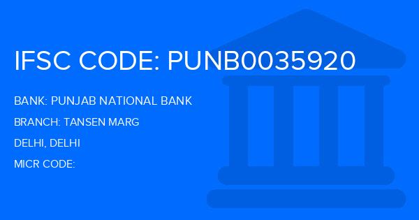 Punjab National Bank (PNB) Tansen Marg Branch IFSC Code