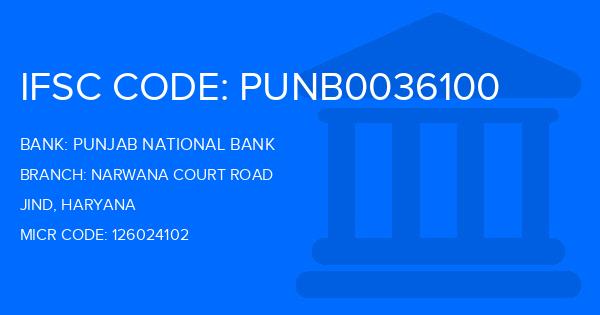 Punjab National Bank (PNB) Narwana Court Road Branch IFSC Code