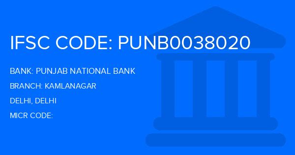 Punjab National Bank (PNB) Kamlanagar Branch IFSC Code