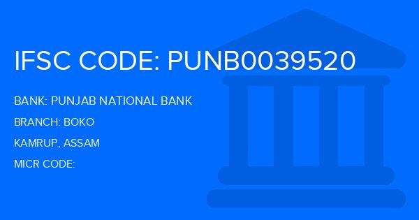Punjab National Bank (PNB) Boko Branch IFSC Code