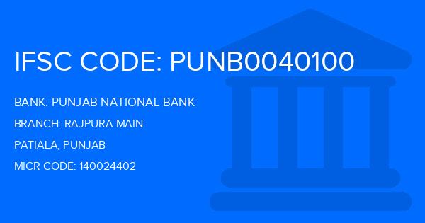 Punjab National Bank (PNB) Rajpura Main Branch IFSC Code