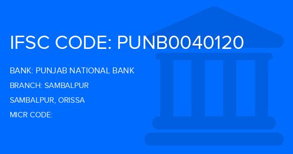 Punjab National Bank (PNB) Sambalpur Branch IFSC Code