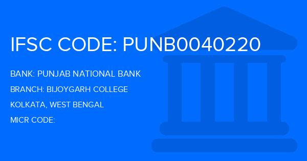 Punjab National Bank (PNB) Bijoygarh College Branch IFSC Code