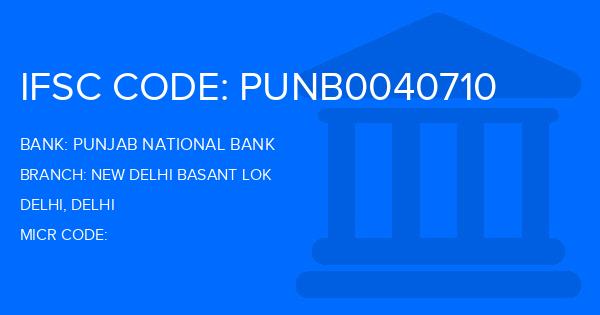 Punjab National Bank (PNB) New Delhi Basant Lok Branch IFSC Code