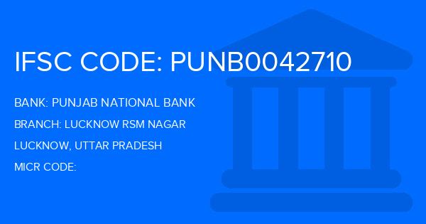 Punjab National Bank (PNB) Lucknow Rsm Nagar Branch IFSC Code