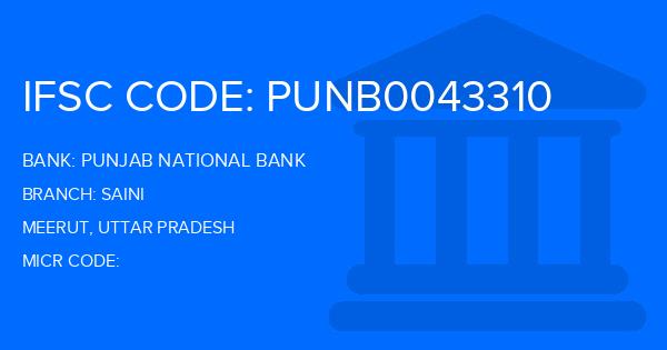 Punjab National Bank (PNB) Saini Branch IFSC Code