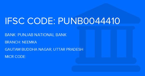 Punjab National Bank (PNB) Neemka Branch IFSC Code