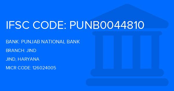 Punjab National Bank (PNB) Jind Branch IFSC Code