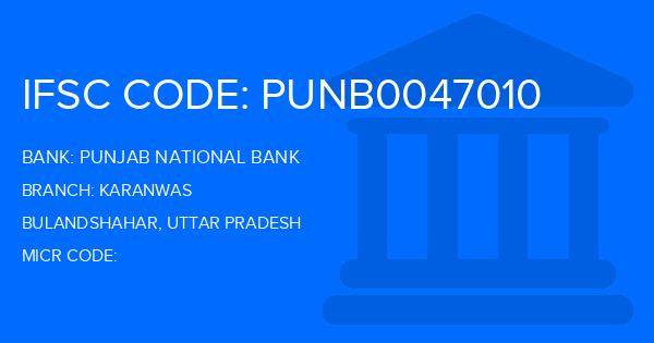 Punjab National Bank (PNB) Karanwas Branch IFSC Code