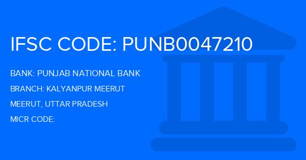 Punjab National Bank (PNB) Kalyanpur Meerut Branch IFSC Code