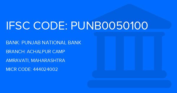 Punjab National Bank (PNB) Achalpur Camp Branch IFSC Code
