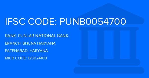 Punjab National Bank (PNB) Bhuna Haryana Branch IFSC Code
