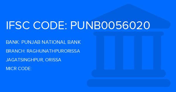 Punjab National Bank (PNB) Raghunathpurorissa Branch IFSC Code