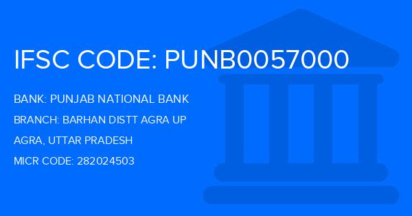 Punjab National Bank (PNB) Barhan Distt Agra Up Branch IFSC Code