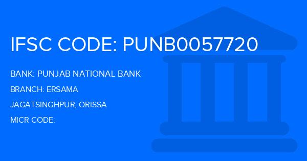 Punjab National Bank (PNB) Ersama Branch IFSC Code