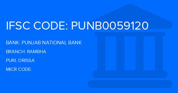 Punjab National Bank (PNB) Rambha Branch IFSC Code