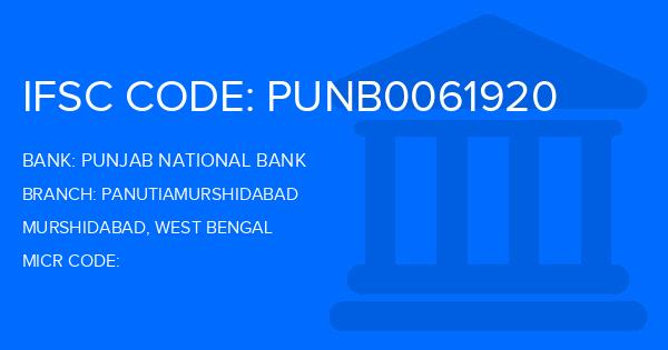 Punjab National Bank (PNB) Panutiamurshidabad Branch IFSC Code