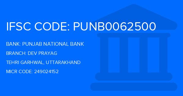 Punjab National Bank (PNB) Dev Prayag Branch IFSC Code