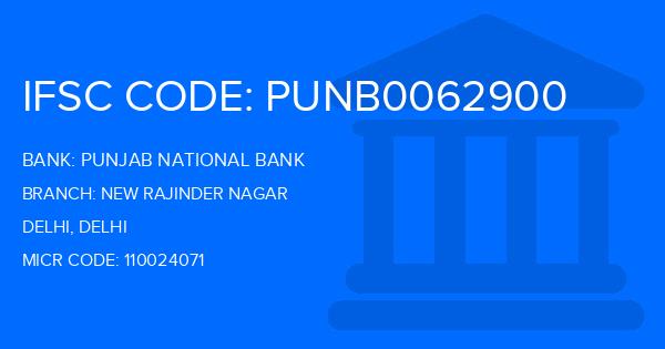 Punjab National Bank (PNB) New Rajinder Nagar Branch IFSC Code