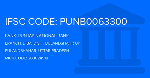 Punjab National Bank (PNB) Dibai Distt Bulandshahr Up Branch IFSC Code