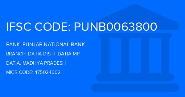 Punjab National Bank (PNB) Datia Distt Datia Mp Branch IFSC Code