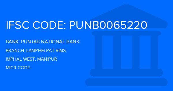Punjab National Bank (PNB) Lamphelpat Rims Branch IFSC Code