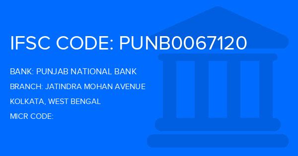 Punjab National Bank (PNB) Jatindra Mohan Avenue Branch IFSC Code