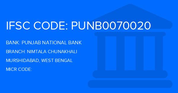 Punjab National Bank (PNB) Nimtala Chunakhali Branch IFSC Code