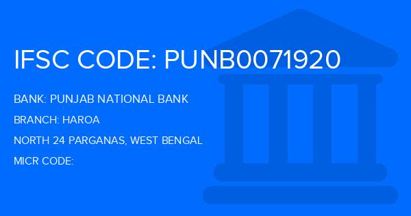 Punjab National Bank (PNB) Haroa Branch IFSC Code