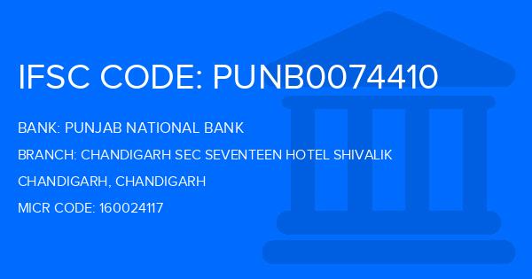 Punjab National Bank (PNB) Chandigarh Sec Seventeen Hotel Shivalik Branch IFSC Code